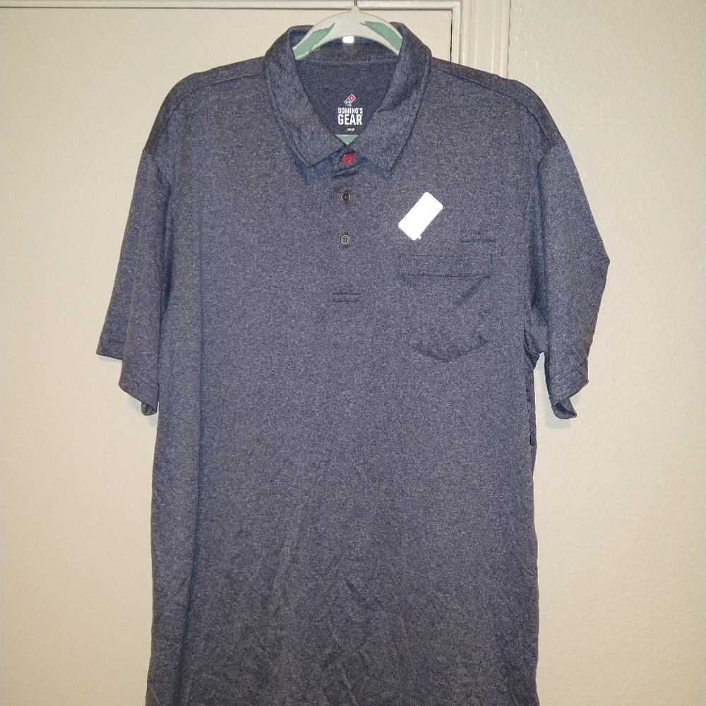 Domino's Gear Employee Uniform Short Sleeve Polo Shirt Men's sz Large.